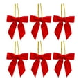 thumbnail image 1 of YIKA 6pcs Burgundy Small Velvet Christmas Bows For Christmas Tree Wreath Gift Wrap Crafts Wedding Party Bows For Snack Bags Baking Candy Bags Home Decoration Red, 1 of 8