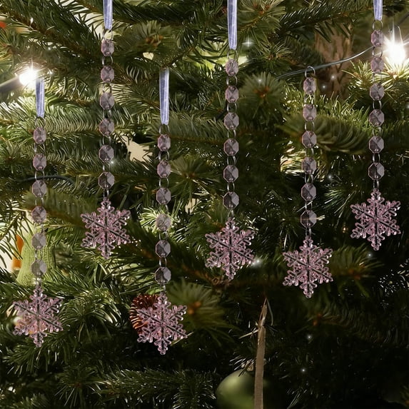 YIKA 6pcs Of Christmas Decorations Snowflake Decoration Hanging Acrylic Crystal Christmas Decoration Icicle Water Drop Pendant Pendant