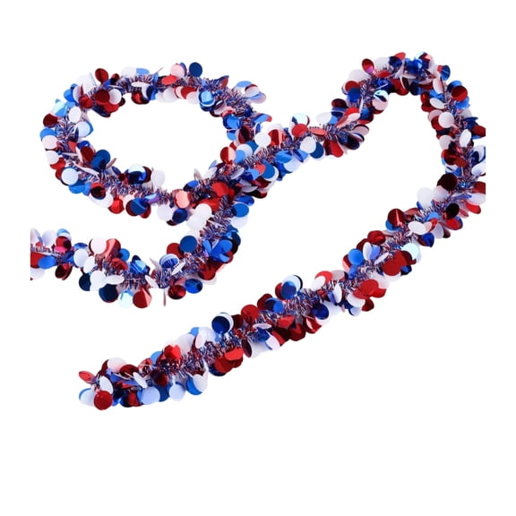 YIKA 78.74in Americans Independence Day Ribbons Plastic Tricolor Ribbons Tricolor Star Round Ribbons