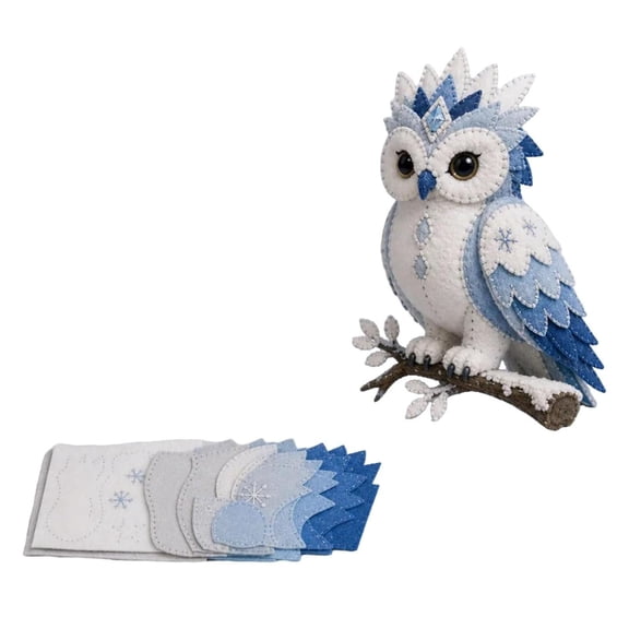 YIKA Arctic Winter Guardians DIY Patchwork Kit, Felt Animal Sewing Kit, 3D Handmade Plush Making Craft Set for Holiday Decor & Family Creative Activities