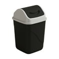thumbnail image 1 of YIKA Big Square Trash Can With Lid Office Bathroom Waste Bin Plastic Garbage Bin Odor Control Small Space Desk Side Bin Black, 1 of 6