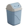 thumbnail image 1 of YIKA Big Square Trash Can With Lid Office Bathroom Waste Bin Plastic Garbage Bin Odor Control Small Space Desk Side Bin Blue, 1 of 6