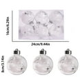 thumbnail image 1 of YIKA Christmas 6-Piece 8cm Transparent Gold Glitter Ball Ornament Set Silver, 1 of 6