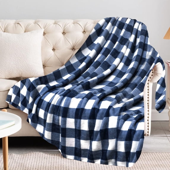 YIKA Christmas Blanket Soft Warm Nap Blanket Suitable For Sofa Bed Camping Festival Christmas Decorations Blue