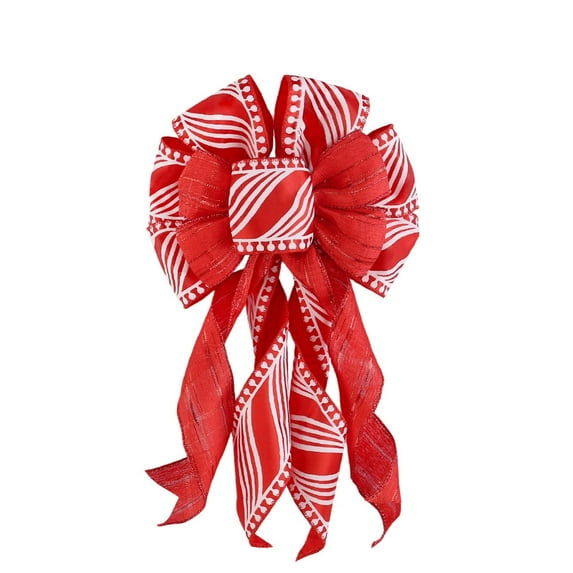 YIKA Christmas Bow Festive Ambiance Decoration Polyester Material Durable Christmas Props For Tree Wreath Door Decor B