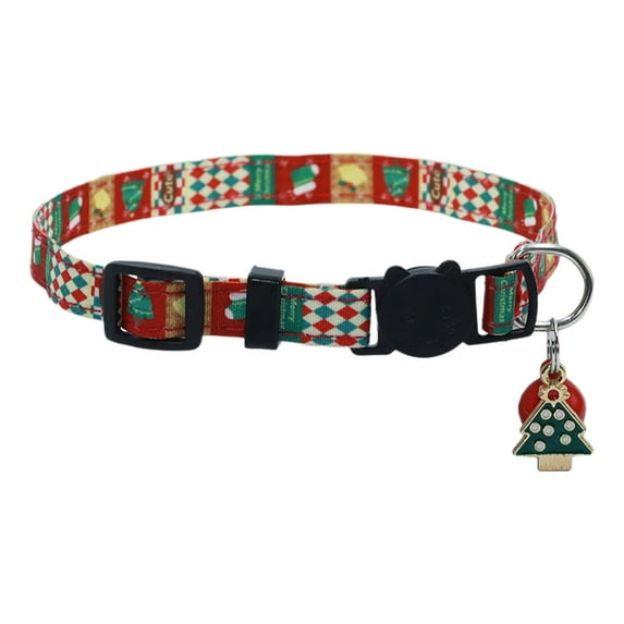 YIKA Christmas Cats Collar With Bells - 1 Pack Red Green Christmas Kittens Collar Christmas Collar For Kittens A