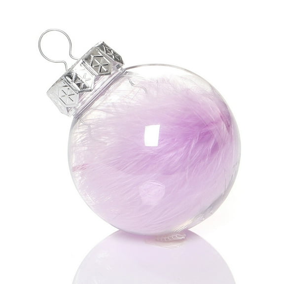 YIKA Christmas Decoration Balls Shatterproof Transparent Christmas Decorative Hanging Christmas Tree Decorative Baubles Decorative Hanging Ornaments Purple