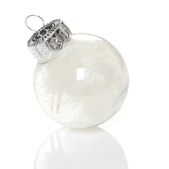 YIKA Christmas Decoration Balls Shatterproof Transparent Christmas Decorative Hanging Christmas Tree Decorative Baubles Decorative Hanging Ornaments White