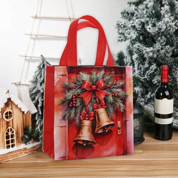 YIKA Christmas Decoration Christmas Black Color Handbag Non Woven Shopping Bag Holiday Gift Gift Packaging Bag