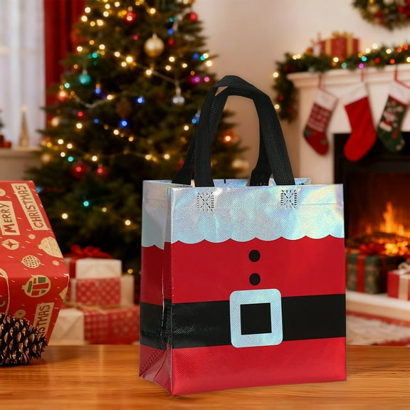 YIKA Christmas Decoration Christmas Black Color Handbag Non-Woven Shopping Bag Holiday Gift Gift Packaging Bag