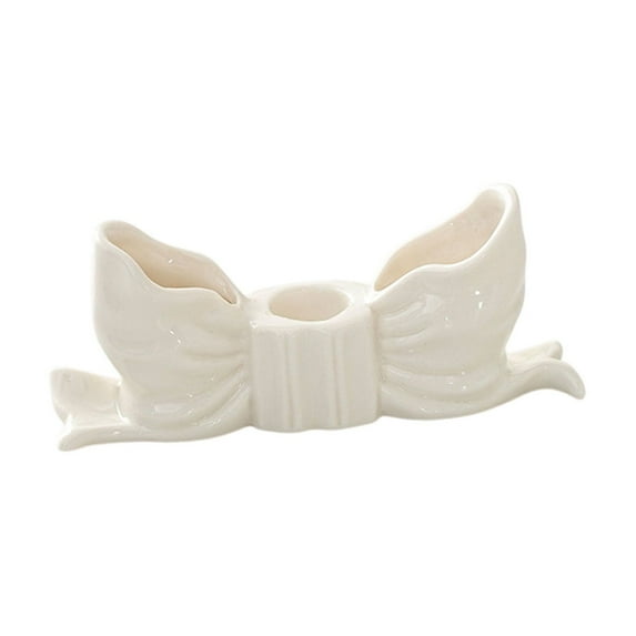 YIKA Christmas Decoration Christmas Bow Ceramic Candle Holders Unique Home Decor Ornaments Stylish Scented Candle Stand