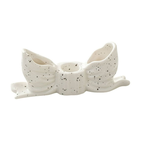YIKA Christmas Decoration Christmas Bow Ceramic Candle Holders Unique Home Decor Ornaments Stylish Scented Candle Stand