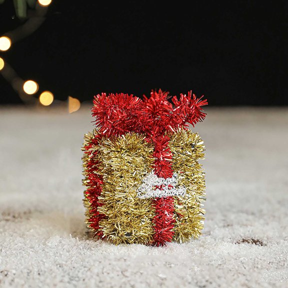 YIKA Christmas Decoration Christmas Decorations Scene Arrangements Multiple Ribbons Sweet Trees Desktop Party Decorations Gifts Christmas Ornaments Gold