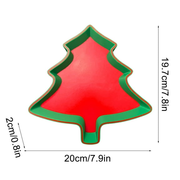 YIKA Christmas Decoration Christmas Tree Cookies Plates - Christmas Themed Plates for Serving Cookies, Tree Design Adds Festive Touch, Suitable for Holiday Gatherings & Kitchen Decor