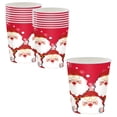 thumbnail image 1 of YIKA Christmas Decoration Disposable Paper Cups Holiday Red Santa Snowflake Pattern - Durables Drinking Cups For All Beverages And Everyday Use 16 Count, 1 of 6