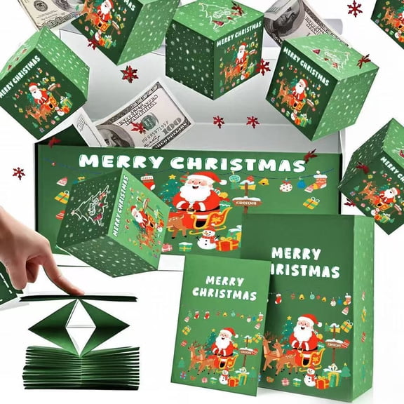 YIKA Christmas Decoration Merry Christmas Surprise Box Gift Box Creating Surprising Gift Red Envelope Bouncing Romantic Gift Box Christmas Ornaments Green
