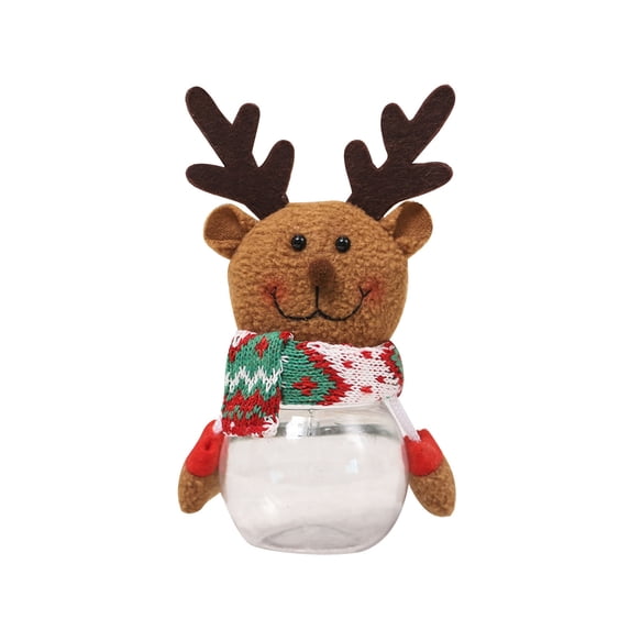 YIKA Christmas Decoration Supplies Plastic Christmas Candy Jar Santa Claus Transparent Gift Box Candy Box Christmas Decorations C