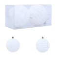 thumbnail image 1 of YIKA Christmas Decorations 10CM Large Size 2Piece Flocked Christmas Balls Christmas Decoration Set Of Christmas Tree Decorations Can Also Be Used For Other Party White, 1 of 6