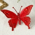 thumbnail image 1 of YIKA Christmas Decorations 1Pcs Christmas Decoration Sparkling Butterflies Accessories With Clips Christmas Flowers/Wedding/Festival Scene Decoration Props Christmas Decoration Red, 1 of 7