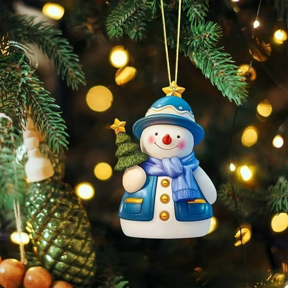 YIKA Christmas Decorations Christmas Acrylic Flat Pendant-Christmas Snowman Car Pendant-Christmas Tree Hanging Decoration Christmas Decorations Indoor C