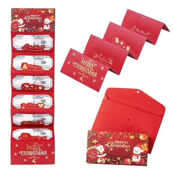 YIKA Christmas Decorations Christmas Red Envelope 10 Cards Christmas Surprise Party Red Envelope Money Box - Holiday Gift Storage Christmas Christmas Decorations Indoor A