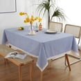 thumbnail image 1 of YIKA Christmas Decorations Cottons And Linen Lace Plaid Tablecloth Washable And Wrinkle-counteractive Thick Plaid Tablecloth Suitable For Picnics Living Rooms And Restaurant Decorations Blue, 1 of 6