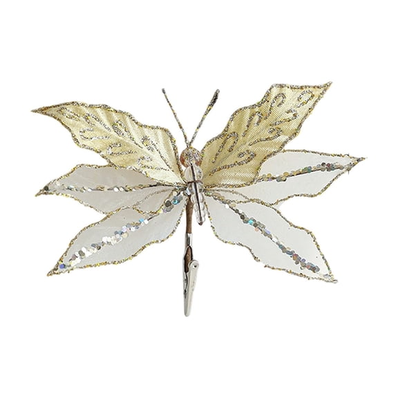 YIKA Christmas Decorations High-end Mesh Simulation Clip Holiday Wedding Scene Decoration Props Gold