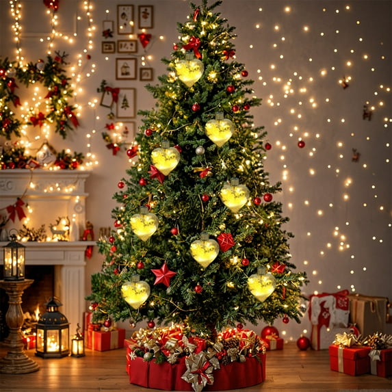 YIKA Christmas Decorations Hydrangea Balls Decoration Transparent Glowing Christmas Balls Christmas Decorations Christmas Decorations Indoor Yellow