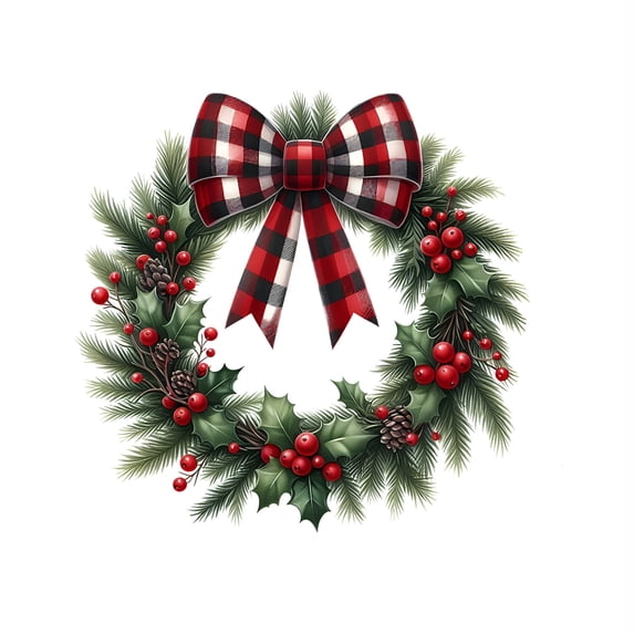YIKA Christmas Decorative Stickers Pinebranches Pinecones Bows Wreaths for Bedroom Living Room Doors Windows and Holiday Decorations Christmas Bows And Ribbons