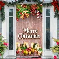 YIKA Christmas Elastic Cloth Door Stickers Decorative Hanging Cloth Holiday Party Layout Background Cloth Room Door Matchinging Tapestry Cloth Christmas Decorations A
