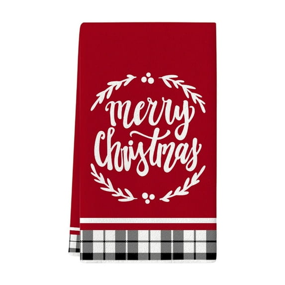 YIKA Christmas Elderly & Cat Themed Kitchen Dishwasher Towel - Bohemian Black Cat Dry Hand Towel For Baking & Cooking, Absorbent Holiday Kitchen Linens B