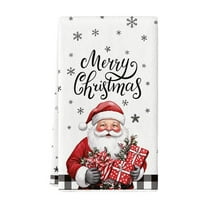 YIKA Christmas Elderly & Cat Themed Kitchen Dishwasher Towel - Bohemian Black Cat Dry Hand Towel For Baking & Cooking, Absorbent Holiday Kitchen Linens C