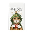 thumbnail image 1 of YIKA Christmas Elderly & Cat Themed Kitchen Dishwasher Towel - Bohemian Black Cat Dry Hand Towel For Baking & Cooking, Absorbent Holiday Kitchen Linens A, 1 of 6