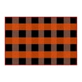 thumbnail image 1 of YIKA Christmas Fall Outdoor Rug Orange Plaid Outdoor Rug Hand-Woven Check Rug Layered Doormats For Front Door/Front Porch/Farmhouses/Entryway/Patio Brown, 1 of 7