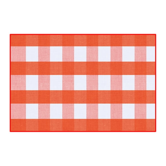 YIKA Christmas Fall Outdoor Rug Orange Plaid Outdoor Rug Hand-Woven Check Rug Layered Doormats For Front Door/Front Porch/Farmhouses/Entryway/Patio Orange