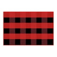 thumbnail image 1 of YIKA Christmas Fall Outdoor Rug Orange Plaid Outdoor Rug Hand-Woven Check Rug Layered Doormats For Front Door/Front Porch/Farmhouses/Entryway/Patio Red, 1 of 7
