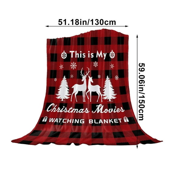 YIKA Christmas Flannel Blanket Christmas Printed Bedroom Sofa Nap Blanket Christmas Decorations C