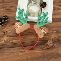 YIKA Christmas Headbands Holiday Antlers Headbands Holiday Gifts Hairpins Decorations Christmas Decoration Green