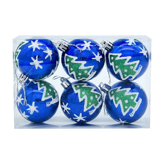 YIKA Christmas Ornaments 6pc Set Shatterproof Christmas Decorations Tree Balls For Xmas Trees Wedding Party Holiday Decorations Tabletop Small Trees Decoration