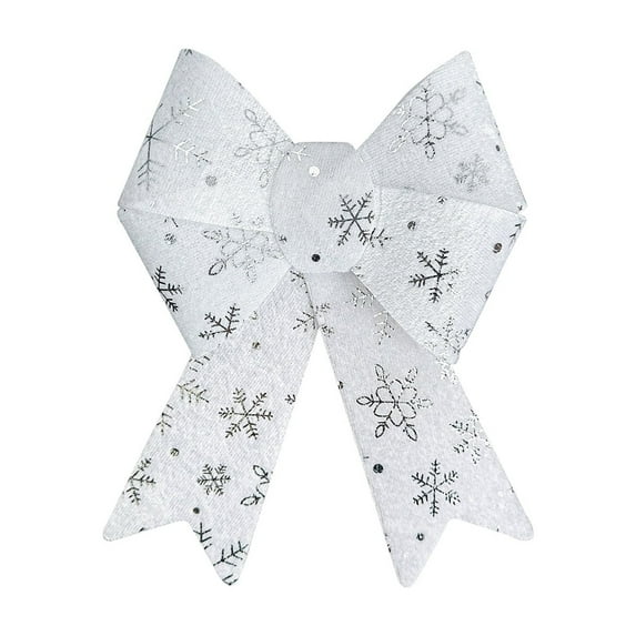 YIKA Christmas PVC White Snowflake Bow Border Christmas Tree Indoor And Outdoor Decoration Accessories Bow Christmas Bows And Ribbons