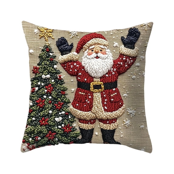 YIKA Christmas Pillow Covers 17.7x17.7 Inches Decorative Pillow Cases With Soft Fabric Hidden Zipper For Home Decor C