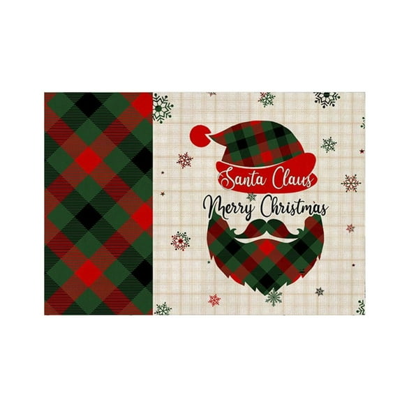 YIKA Christmas Printed Table Mats Home Placemats For Dining Table Christmas Decor Items Holiday Indoor Dining Room Decorations A