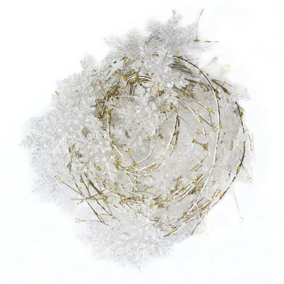 YIKA Christmas Tree Decorative Lights LED String Lights Copper Firecracker Snowflake E Lights USB Small Lights White