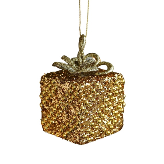 YIKA Christmas Tree Ornaments Golden Foam Christmas Ball Ornaments - Special Shaped Glitter Pendant Tree Decorations for Indoor Holiday Hanging