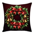 thumbnail image 1 of YIKA Christmas Tree Snowflake Reindeer Pillowcase 45x45cm Christmas Pillow Cover With Festival And Bow Decorative Sofa Decorative Linen Pillow D, 1 of 6