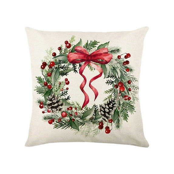YIKA Christmas Tree Snowflake Reindeer Pillowcase Christmas Pillow Cover Holiday Decoration Sofa Decoration Linen Pillow Home Sofa Holiday Decoration Pillow Cover B