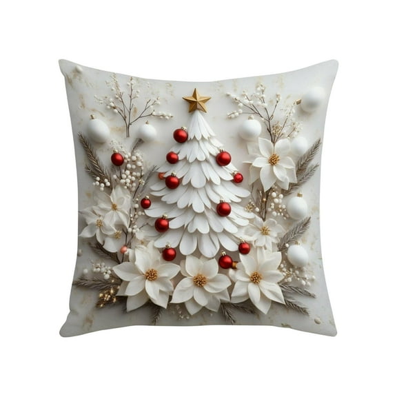 YIKA Christmas Tree Snowflake Reindeer Pillowcase Christmas Pillow Set Christmas Tree Reindeer Snowman Decorative Sofa Ambience Sense Of Decorative Linen Pillow D