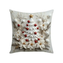 YIKA Christmas Tree Snowflake Reindeer Pillowcase Christmas Pillow Set Christmas Tree Reindeer Snowman Decorative Sofa Ambience Sense Of Decorative Linen Pillow D