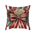 thumbnail image 1 of YIKA Christmas Tree Snowflake Reindeer Pillowcase Christmas Red Striped Bow Pillowcase Holiday Decoration Home Sofa Cushion Pillowcase B, 1 of 6