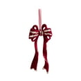 thumbnail image 1 of YIKA Christmas Wine Red Flocking Bow And Star And Double Bells Pendant Christmas Tree Ornaments C, 1 of 6